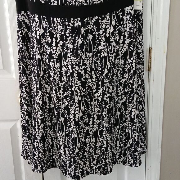 Laura Jeffries black white print  career  midi dress Sz 18W  NWT - Picture 2 of 7